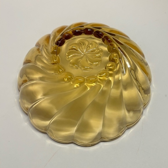 Vintage Hazel Atlas Marigold Amber Swirl Depression Glass Fruit/Dessert Bowl, - Picture 6 of 12
